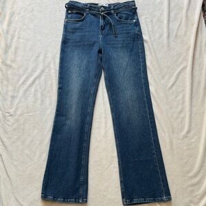 Free People Women’s Dark Blue Straight-Leg Jeans